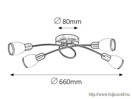 RÁBALUX 5973 Elite 4-es szpot E14 4x max40W bronz