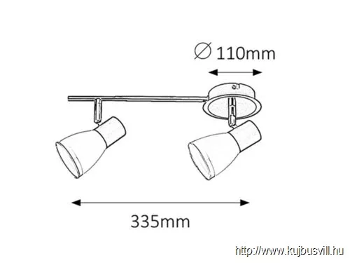 RÁBALUX 5977 Ati 2-es szpot E14 2x max40W fekete/króm