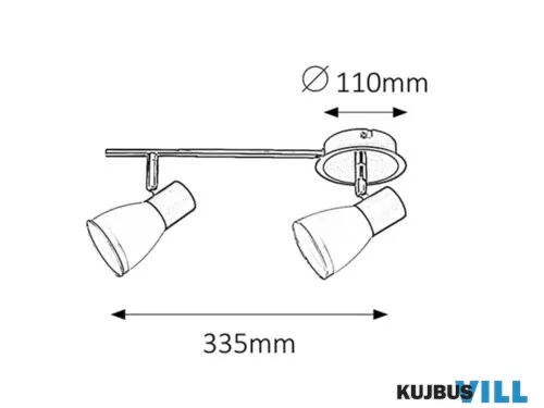 RÁBALUX 5977 Ati 2-es szpot E14 2x max40W fekete/króm