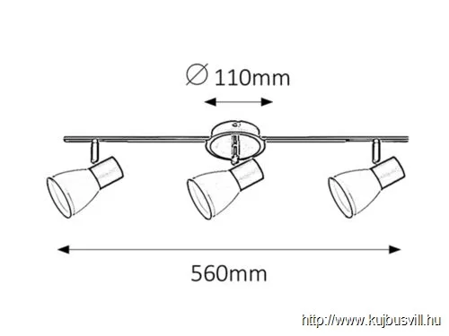 RÁBALUX 5978 Ati 3-as szpot E14 3x max40W fekete/króm