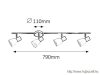 RÁBALUX 5979 Ati 4-es szpot E14 4x max40W fekete/króm