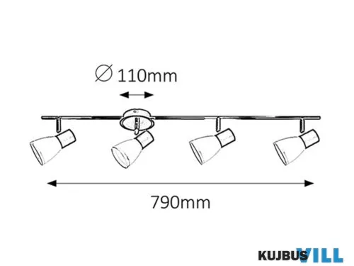 RÁBALUX 5979 Ati 4-es szpot E14 4x max40W fekete/króm