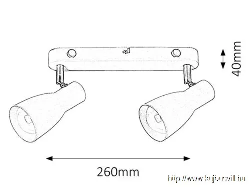 RÁBALUX 6027 Ebony 2-es szpot E27 max 2x20W fehér