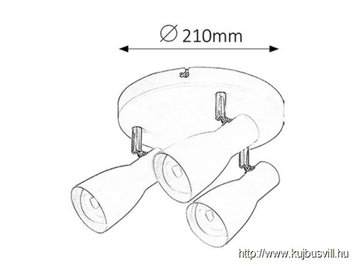RÁBALUX 6028 Ebony 3-as szpot E27 3x max20W fehér