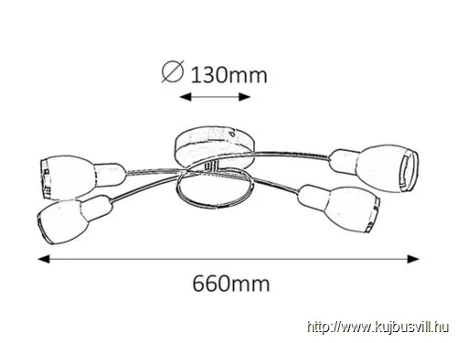 RÁBA  6063  Elite, 4 ágú mennyezeti lámpa