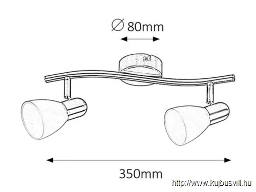 RÁBALUX 6302 Soma 2-es szpot E14 2x40Wsz.króm opál