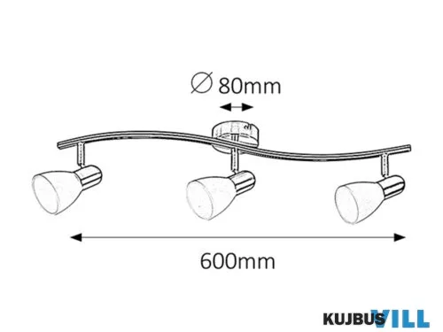 RÁBALUX 6303 Soma 3-as szpot E14 3x40Wsz.króm opál