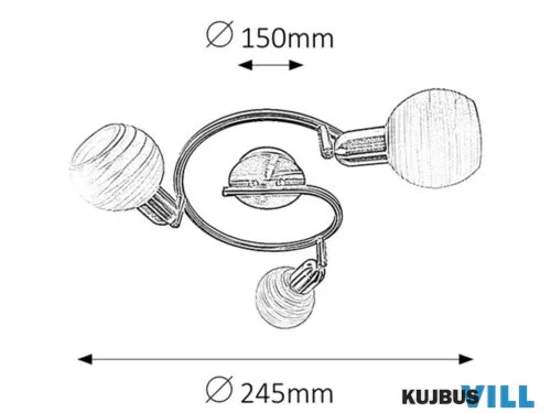 RÁBALUX 6343 Aurel 3-as szpot E14 3x40W sz.kr opál