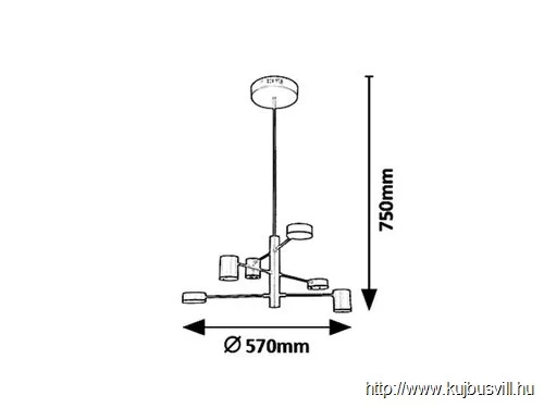 RÁBALUX 6355 Solomon, függeszték, LED 30W, fekete