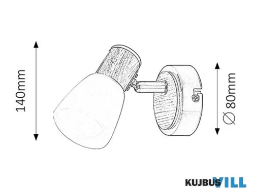RÁBALUX 6486 Gavin 1-es spot E14 40W sz.króm bükkfa
