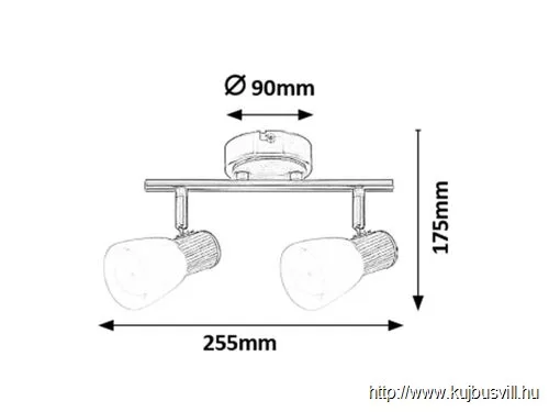 RÁBALUX 6487 Gavin 2-es spot E14 2x40W sz.króm bükkfa