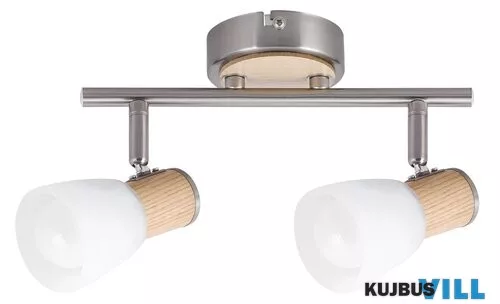 RÁBALUX 6487 Gavin 2-es spot E14 2x40W sz.króm bükkfa