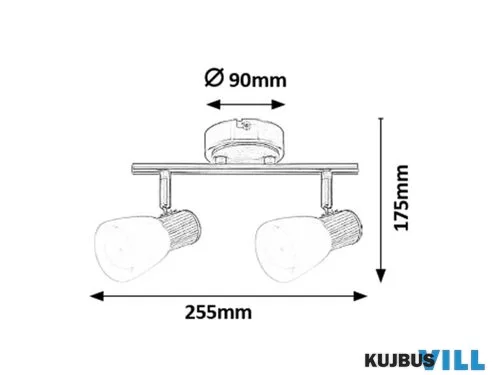 RÁBALUX 6487 Gavin 2-es spot E14 2x40W sz.króm bükkfa