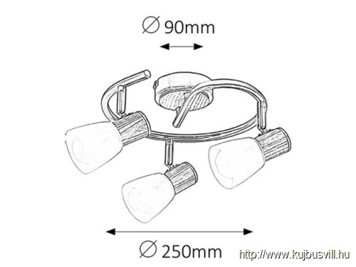 RÁBALUX 6488 Gavin 3-es spot E14 3x40W sz.króm bükkfa