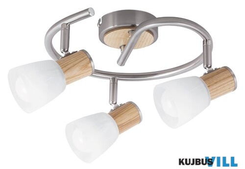 RÁBALUX 6488 Gavin 3-es spot E14 3x40W sz.króm bükkfa
