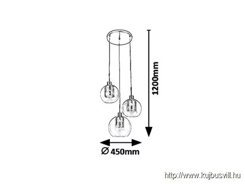 RÁBALUX 6496 Philana Függeszték E14 3X MAX 40W arany