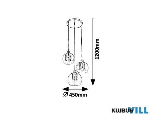 RÁBALUX 6496 Philana Függeszték E14 3X MAX 40W arany