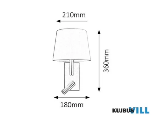 RÁBALUX 6539 Harvey fali olvasó E27 40W+LED3W sz.króm
