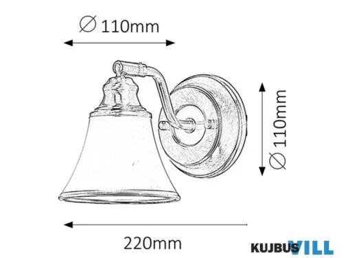 RÁBALUX 6545 Grando 1-es fali E14 1x40Wbronz/fehér