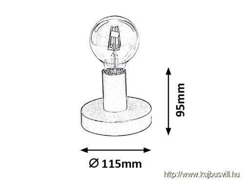 RÁBALUX 6569 Bowie,asztali,E27 1X MAX 60W,fekete
