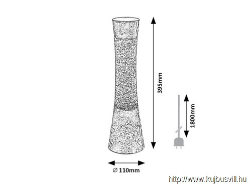 KIFUTÓ RÁBALUX 7026 Minka,lávalámpa.Gy6.35/25W, 39,5cm kék