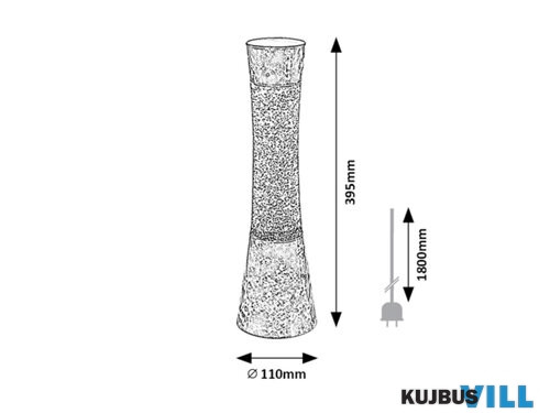 KIFUTÓ RÁBALUX 7026 Minka,lávalámpa.Gy6.35/25W, 39,5cm kék