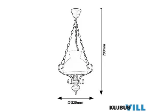 RÁBALUX 7076 Petronel függeszték E27 60W matt fekete
