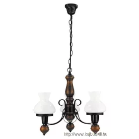 RÁBALUX 7078 Petronel 3ágú csillár E27, 3x60W fekete