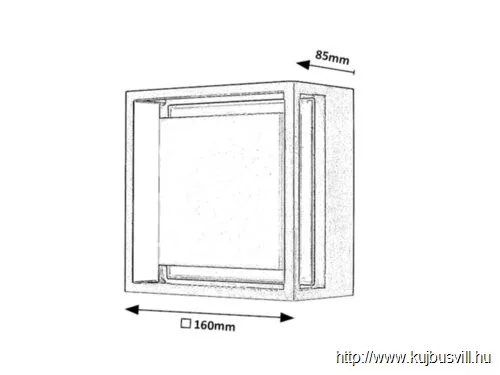 RÁBALUX 7110 Mendoza,kül.fali,LED 6,5W,négyzet,H22cm