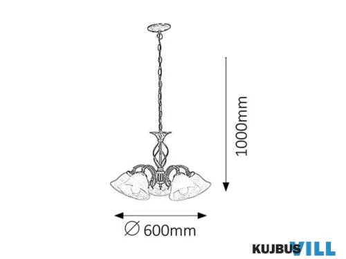 KIFUTÓ RÁBALUX 7135 Beckworth 5 ágú csillár E14 5x40W bronz