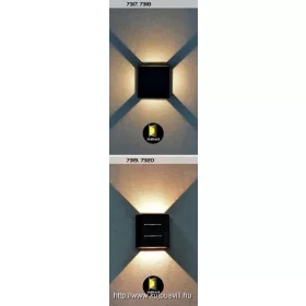 RÁBALUX 7319 Lippa,kül.fali,fekete,LED 6W,fel-le vil.