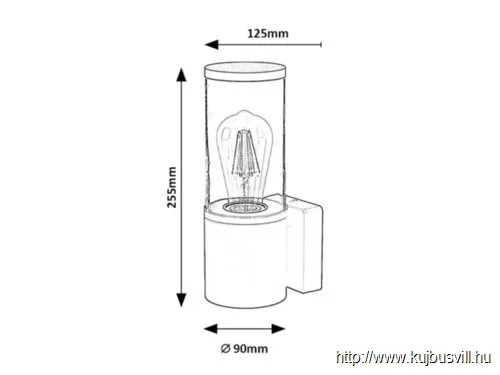 RÁBALUX 7502 Wellington,kül.fali,fekete,E27 1xMAX 60W