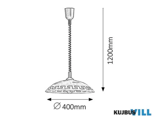 RÁBALUX 7640 Etrusco függ D40 E27 60W rolly bronz