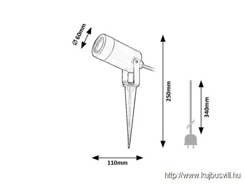 RÁBALUX 7814 Krobia,kül.spot,GU10 MAX 4W,fekete,IP65