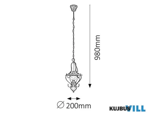 RÁBALUX 7869 Enna függeszték E14 40W fekete-réz