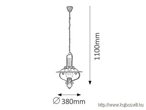 RÁBALUX 7870 Enna függeszték E27 60W  fekete-réz