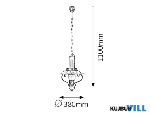 RÁBALUX 7870 Enna függeszték E27 60W  fekete-réz