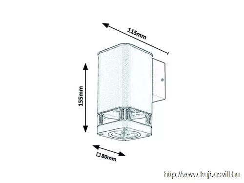RÁBALUX 7955 Sintra,kült.fali lámpa,GU10 1X25W,fekete
