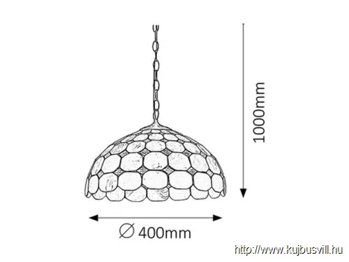RÁBALUX 8076 Marvel függ D40 E27 2x60W tiffany