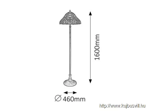 RÁBALUX 8088 Mirella álló lámpa E27 2x60W tiffany