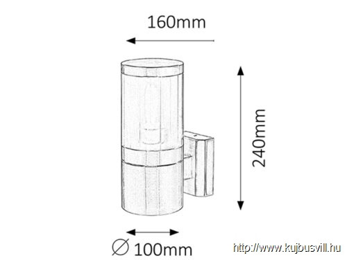 KIFUTÓ RÁBALUX 8166 Atlanta kült fali E27 60W, inox IP44