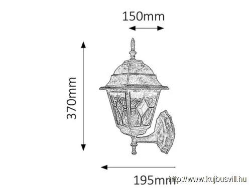 RÁBALUX 8182 Monaco kült fali fel 60W ant.ar-tiffIP43