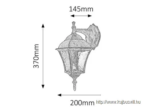 RÁBALUX 8391 Toscana kült fali leE27 60W a.arany IP43