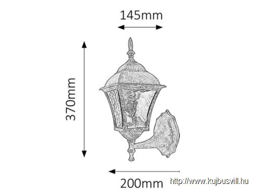 RÁBALUX 8392 Toscana kült fali felE27 60W a.aranyIP43