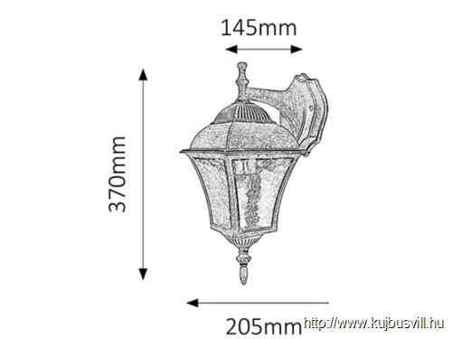 KIFUTÓ RÁBALUX 8396 Toscana kült fali leE27 60W a.ezüst IP43