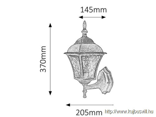 KIFUTÓ RÁBALUX 8397 Toscana kült fali felE27 60W a.ezüstIP43
