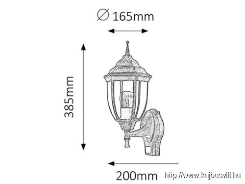 RÁBALUX 8458 Nizza kült fali felE27 60Wa.ar.IP43 mozg