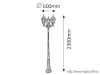 KIFUTÓ RÁBALUX 8460 Toronto kült álló E27 3x60W antik a.IP44