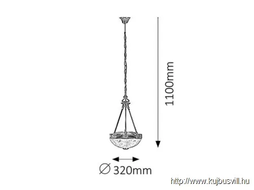 RÁBALUX 8637 Annabella függeszték E27 2x60W bronz