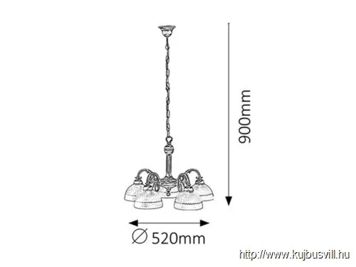 RÁBA  8815  Flossi 5ágú csillár E27 5x40W  bronz